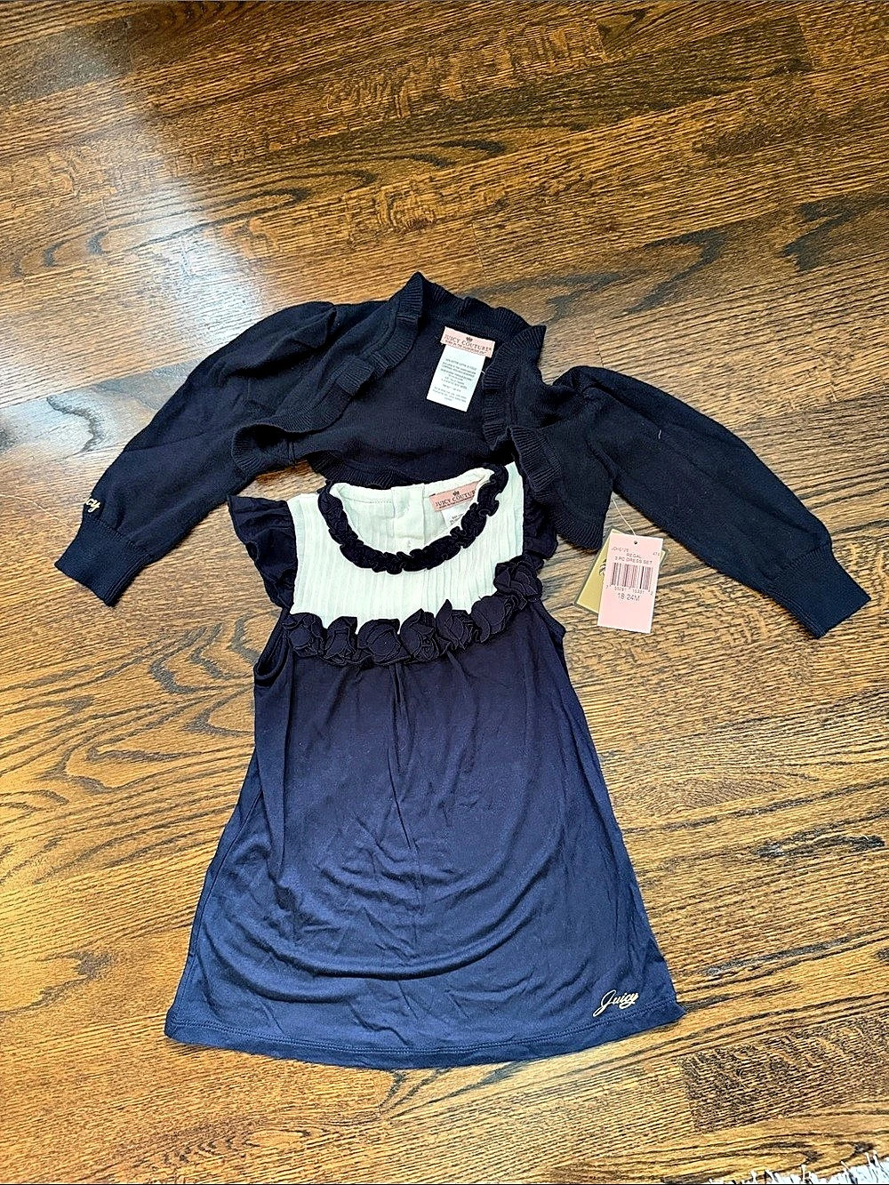 Juicy Couture 2 PC DRESS SET 2 Piece Dress Set in Blue & White, NWT